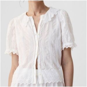 Gap x DÔEN Cropped Eyelet Shirt
